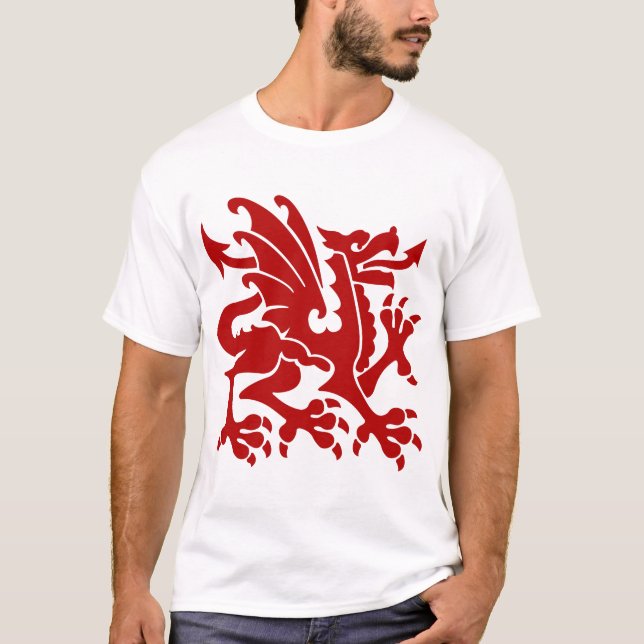 T-shirt Heraldic Dragon 01 - Ruby Red (Frente)