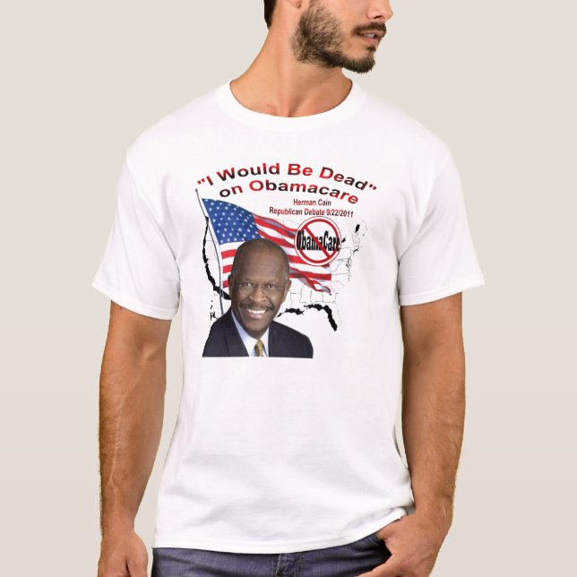 T-shirt Herman Cain 2012 - Obamanomics está ferindo (Frente)