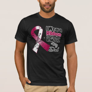 T-shirt Herói do pai em meu cancer do pescoço da cabeça da
