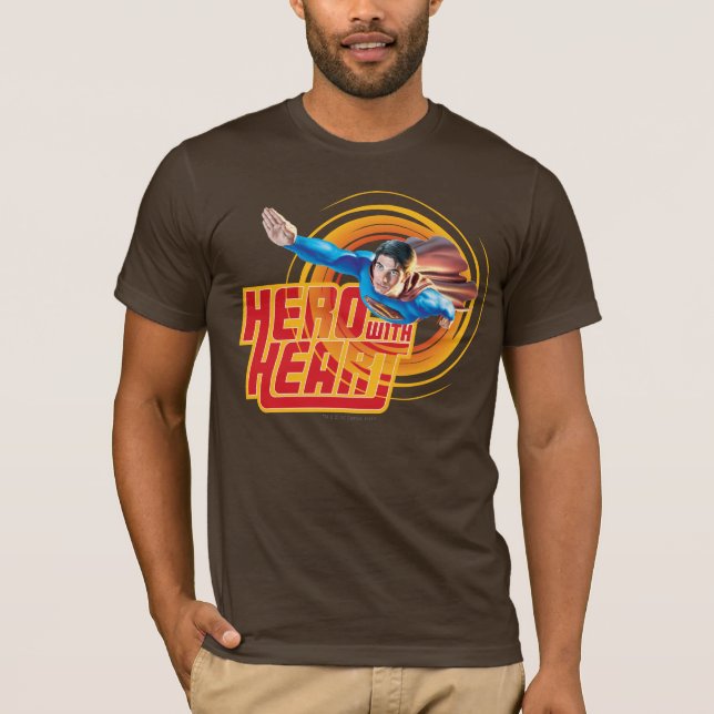 T-shirt Herói do Super-Homem com Coração (Frente)
