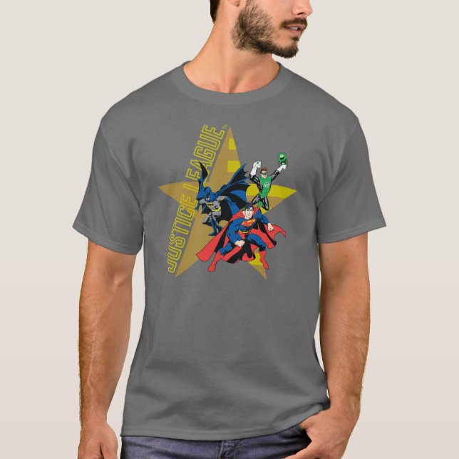 T-shirt Heróis da Estrela da Liga da Justiça (Frente)