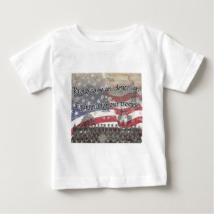 T-shirt Heróis dos EUA gratos para nossas tropas! - olhar