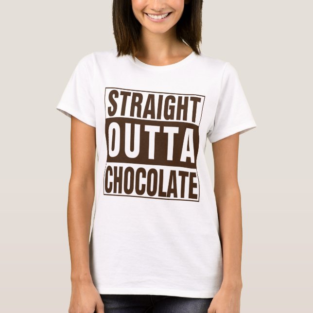 T-shirt Hetero fora do chocolate marrom (Frente)