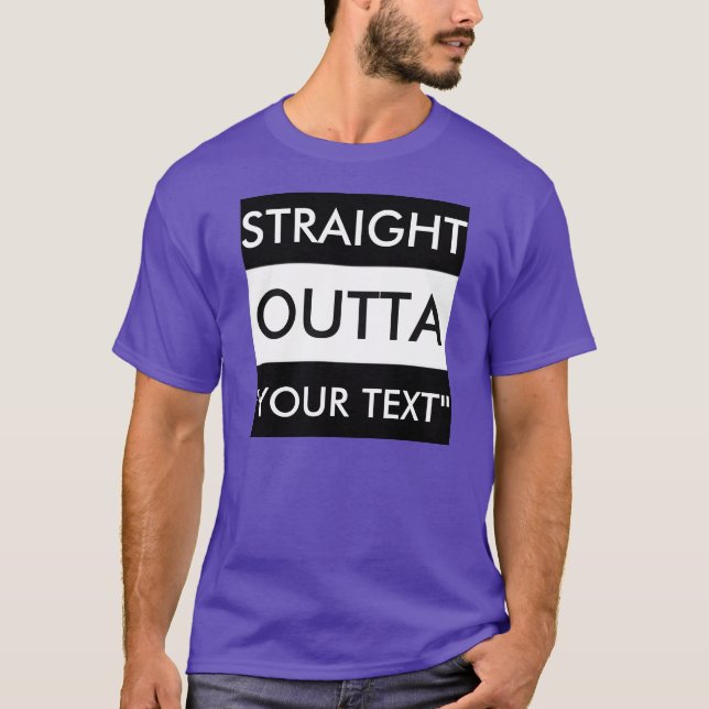 T-SHIRT HETERO OUTTA DO "T-SHIRT SEU TEXTO" (Frente)