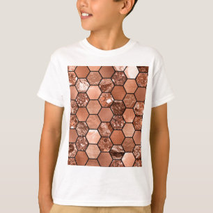 T-shirt Hexaglam cor-de-rosa do ouro
