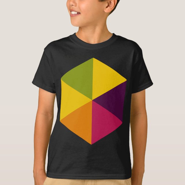 T-shirt Hexágono a cores 01 (Frente)