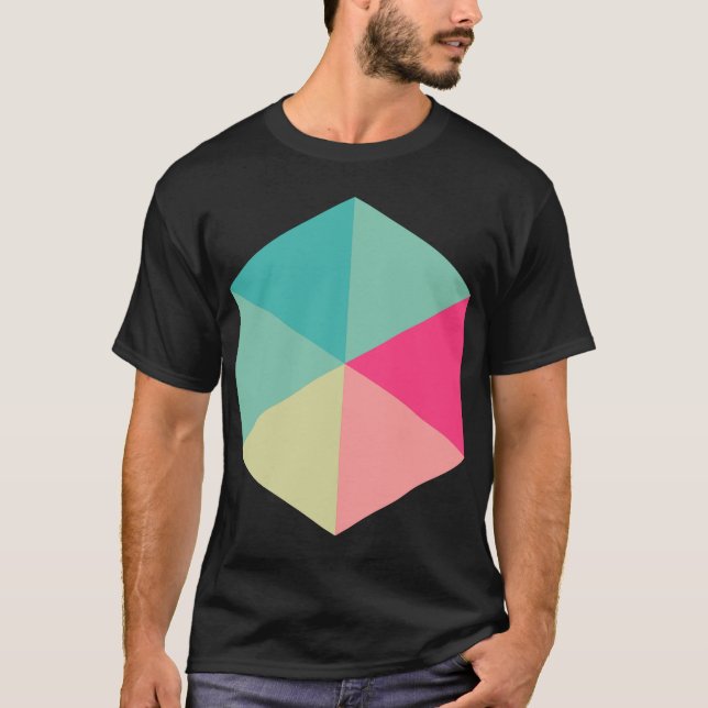 T-shirt Hexágono a cores 02 (Frente)