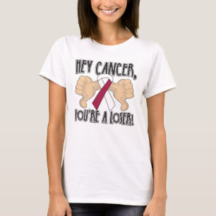 T-shirt Hey cancer de garganta você é um vencido