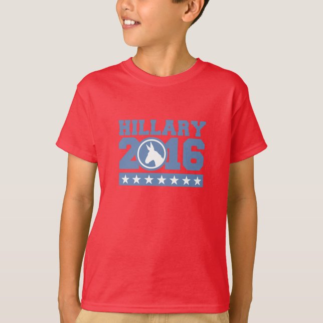 T-SHIRT HILLARY 2016 ROUND DONKEY (Frente)