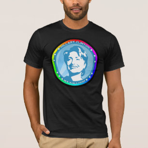 T-shirt hillary clinton. arco-íris.