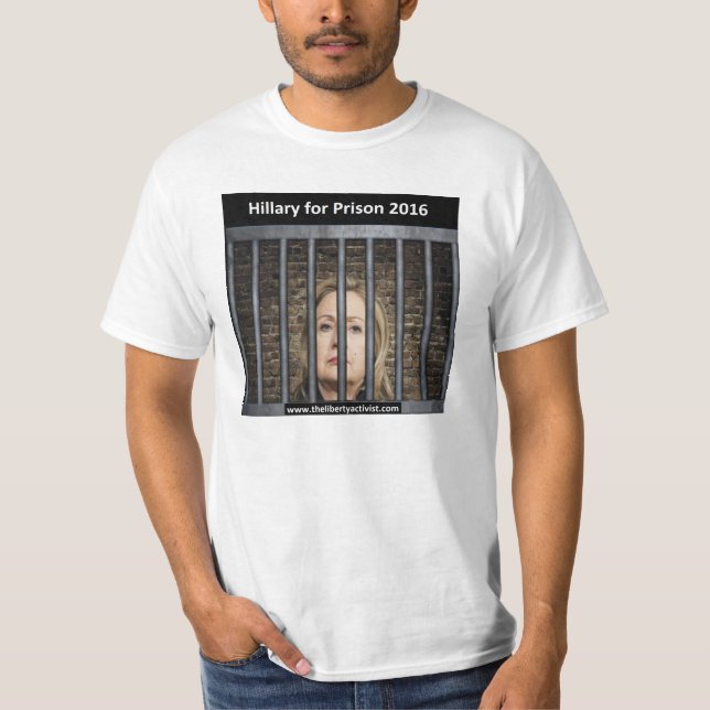 T-shirt Hillary para a prisão 2016 (Frente)