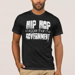 T-shirt HIP HOP mais grande do que o preto do governo