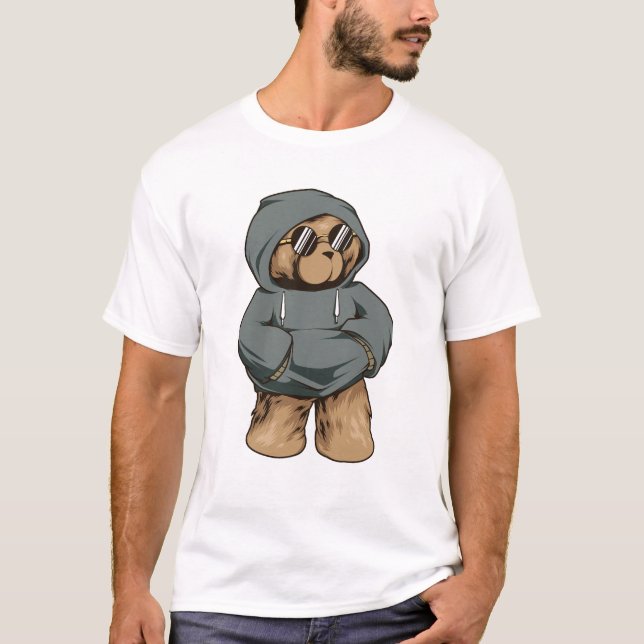 T-Shirt Hip Hop Teddy Bear Men (Frente)