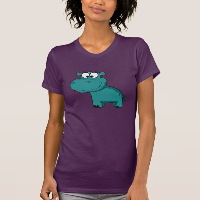 T-shirt Hipopótamo feliz azul (Frente)