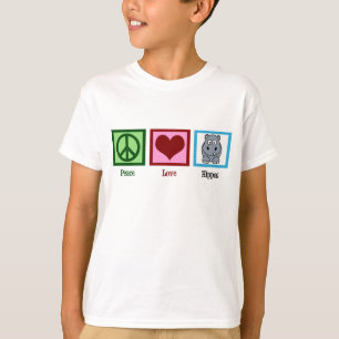 T-shirt Hipopótamos do amor da paz