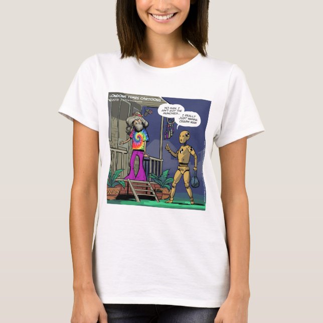 T-shirt Hippie de Teste de Colisão Divertido (Frente)