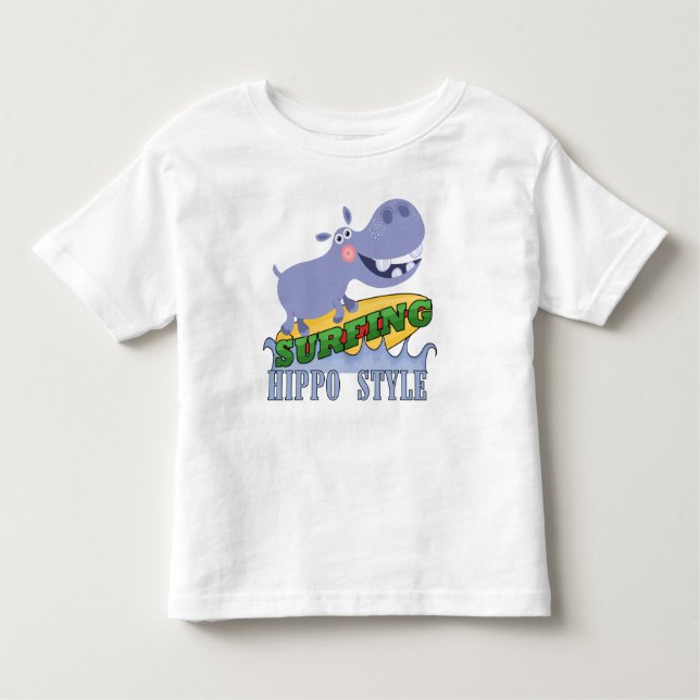 T-shirt Hippopotamus do surfista (Frente)