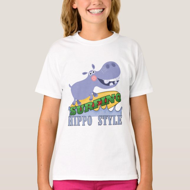 T-shirt Hippopotamus do surfista (Frente)