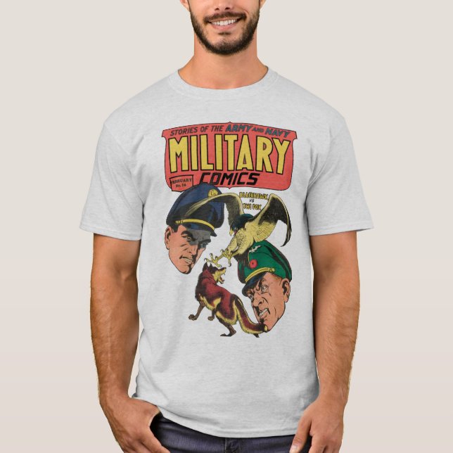 T-shirt Histórias em quadrinhos Militares #16 Arte Cobrir (Frente)