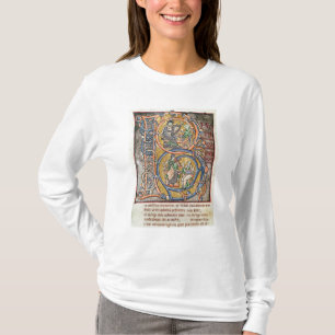 T-shirt Historiated rubrica "B" que descreve o rei David