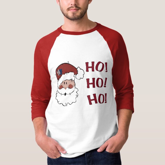 T-shirt HO! HO! HO! Papai noel (Frente)
