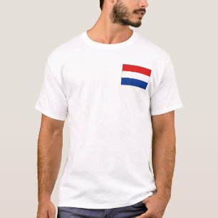 T-shirt holandês da bandeira e do mapa