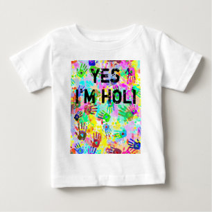 T-shirt holiES - as mãos espirram o teste padrão colorid