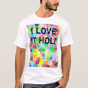 T-shirt holiES - palmas das mãos muda de cor do padrão do