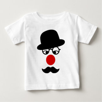 T-shirt Homem bigode com chapéu e palhaço