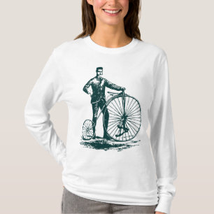 T-shirt Homem com Penny Farthing - Verde escuro