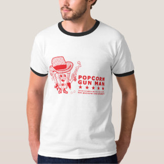 T-shirt homem da arma da pipoca