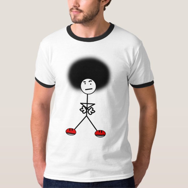 T-shirt Homem da vara com um Afro (Frente)