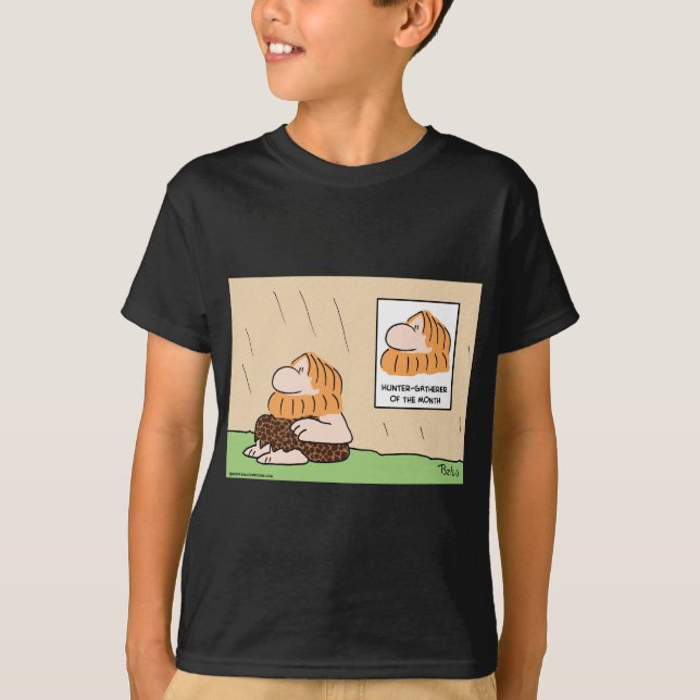 T-shirt homem das cavernas do mês dos recolectores do (Frente)