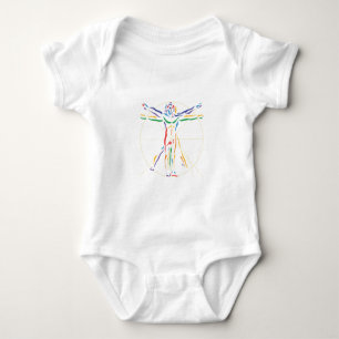 T-shirt Homem de Anatomia da DaVinci nas cores de Chakra