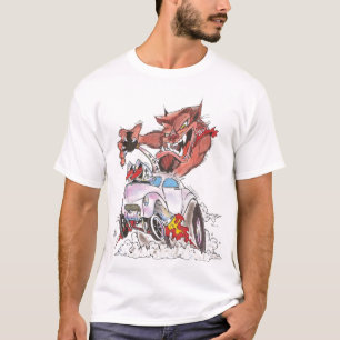 T-shirt Homem-lobo em um Willys