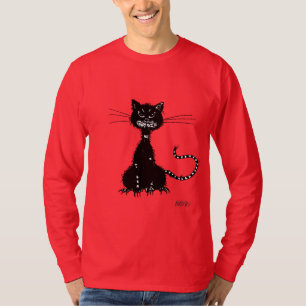 T-shirt Homem mau do gato preto do Grunge escuro