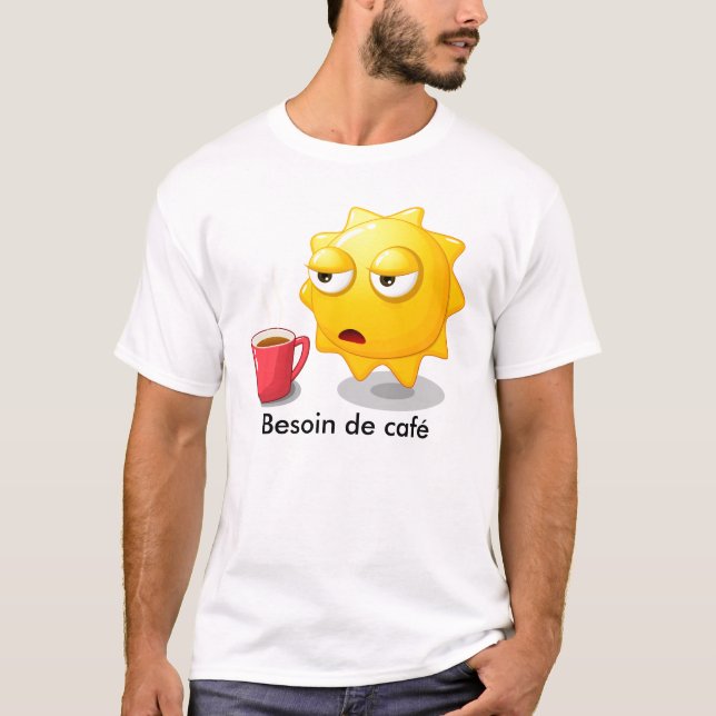 T-shirt homem necessidade de café (Frente)