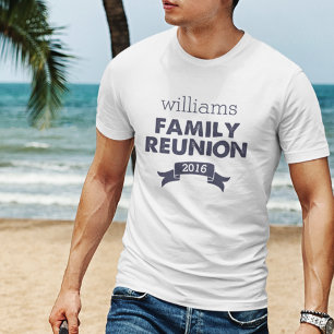 T-shirt Homens da Reunião da Família marinho e Branca