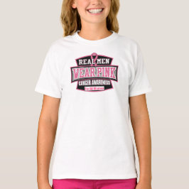 T-shirt Homens de Verdade Usam Rosa Por Todas as Mulheres 