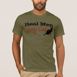 T-shirt Homens Reais Abrindo Gatos Gatinho Adoram Amante d