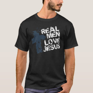 T-shirt Homens Reais adoram Jesus
