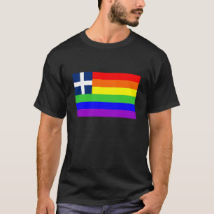 T-shirt homossexual orgulhoso alegre da bandeira do