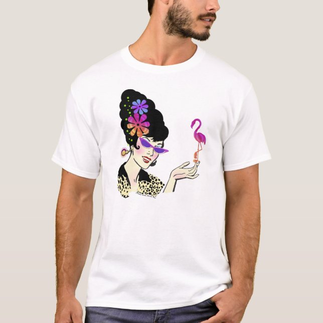 T-shirt Hon com flamingo (Frente)