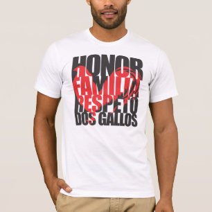 T-shirt Honra  Família  Respeitante  Tee do Galos