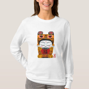 T-shirt Hoodie afortunado de Girlie do bebê do tigre