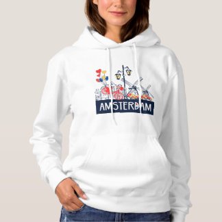 T-shirt Hoodie Amsterdão das mulheres