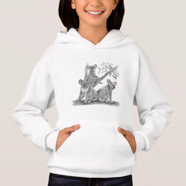 T-shirt Hoodie bonito dos ursos de Koala (Frente)