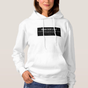 T-shirt Hoodie branco do Wanderlust - mulheres
