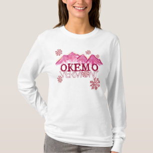 T-shirt Hoodie cor-de-rosa da montanha do tema de Okemo