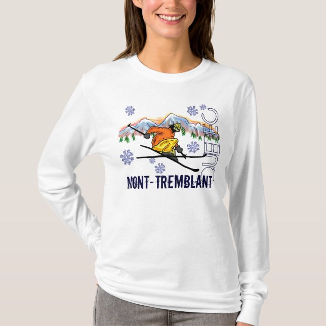 T-shirt Hoodie das senhoras de Mont Tremblant Quebeque (Frente)